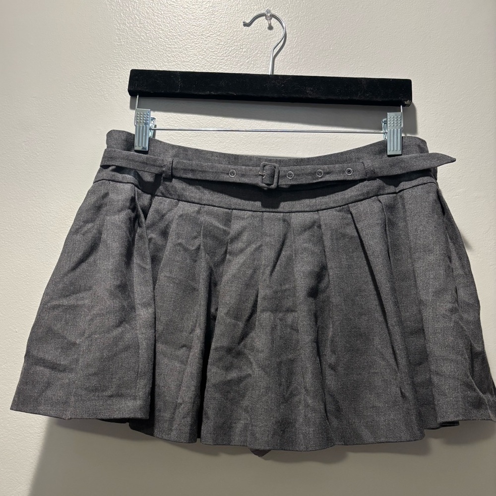 ASTR Hina Pleated Mini Skort w/ Belt Size L Preppy Schoolgirl Office Chic